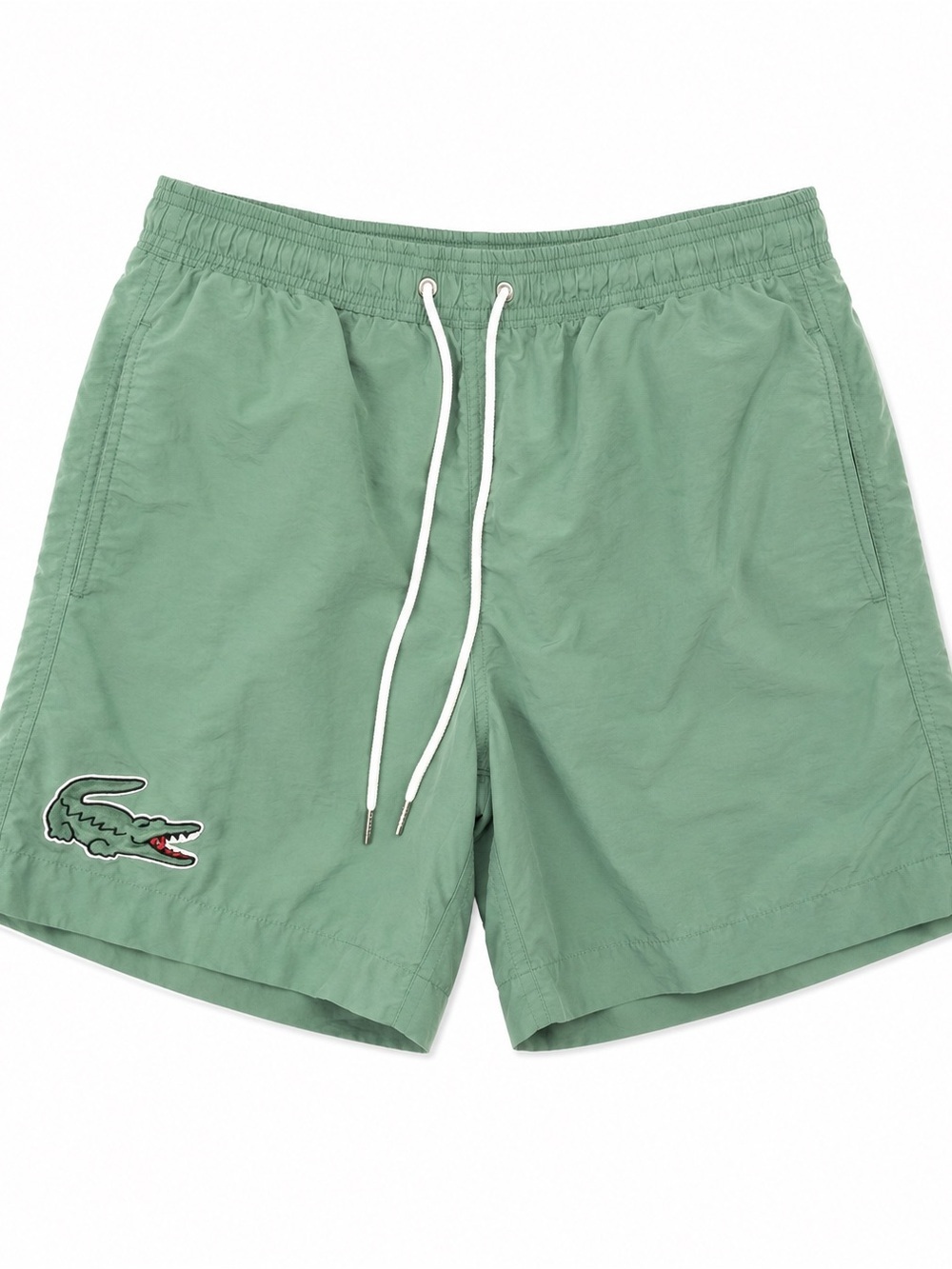 Lacoste Men’s Green Swim Trunks Shorts Crocodile Logo Size Medium
